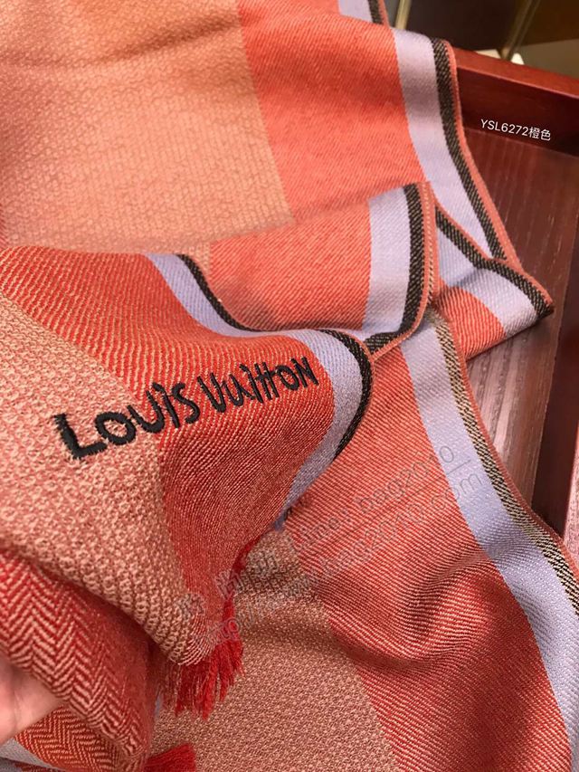 LV圍巾 專櫃原版 頂級羊絨面刺繡LOGO 路易威登男士長圍巾  llwj6673